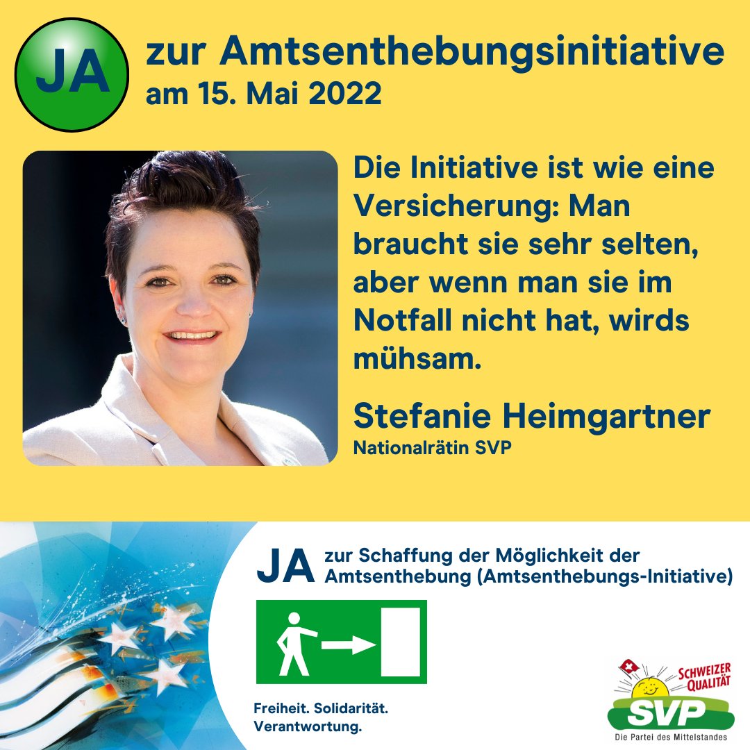 BernhardGuhl's tweet photo. Nationalrätin @heimgartnerstef der @svpaargau sagt Ja zur #Amtsenthebungsinitiative #abst22. https://t.co/5hf5hnzv6y