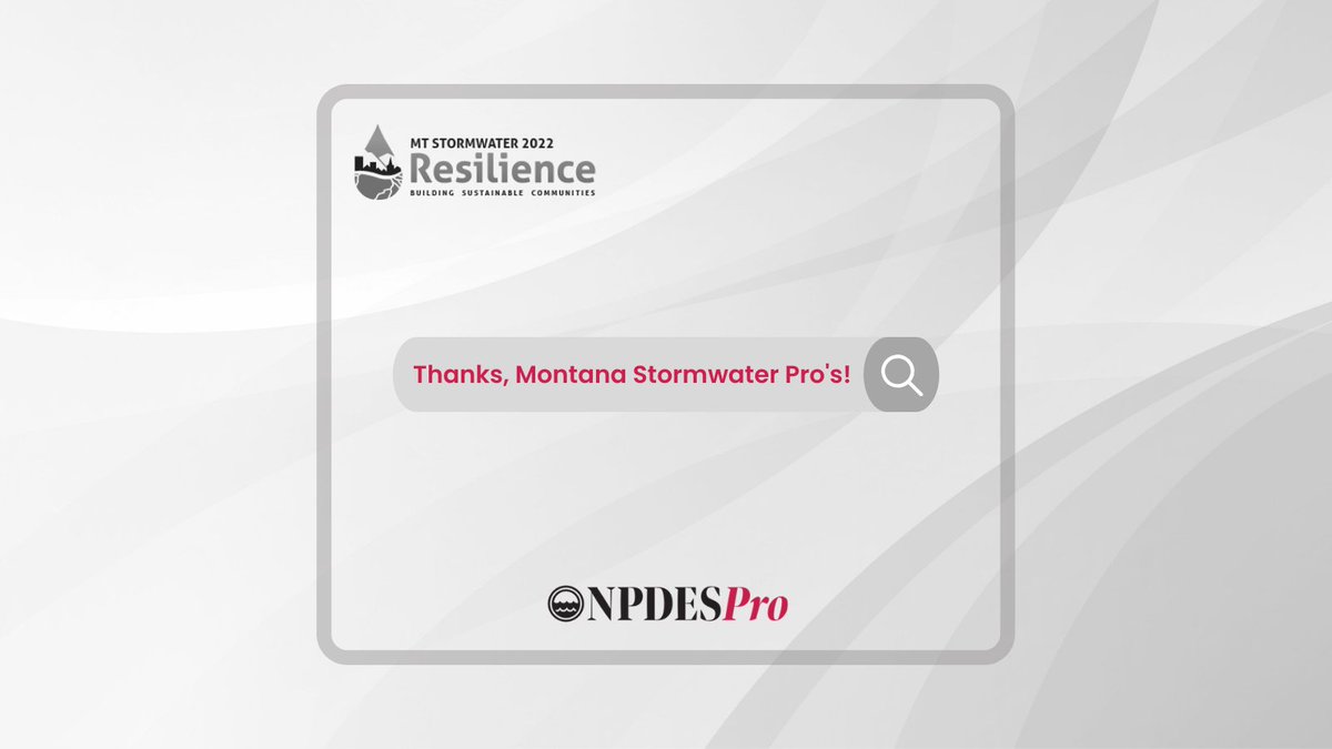 NPDESPro's tweet image. NPDESPro attended the 2022 Montana Stormwater conference and gave a talk on the importance of education and communication for MS4 compliance. We had a great time learning from Montana&apos;s Stormwater professionals! 👷

#NPDESPro #StormwaterSoftware #2022MontanaStormwaterconference