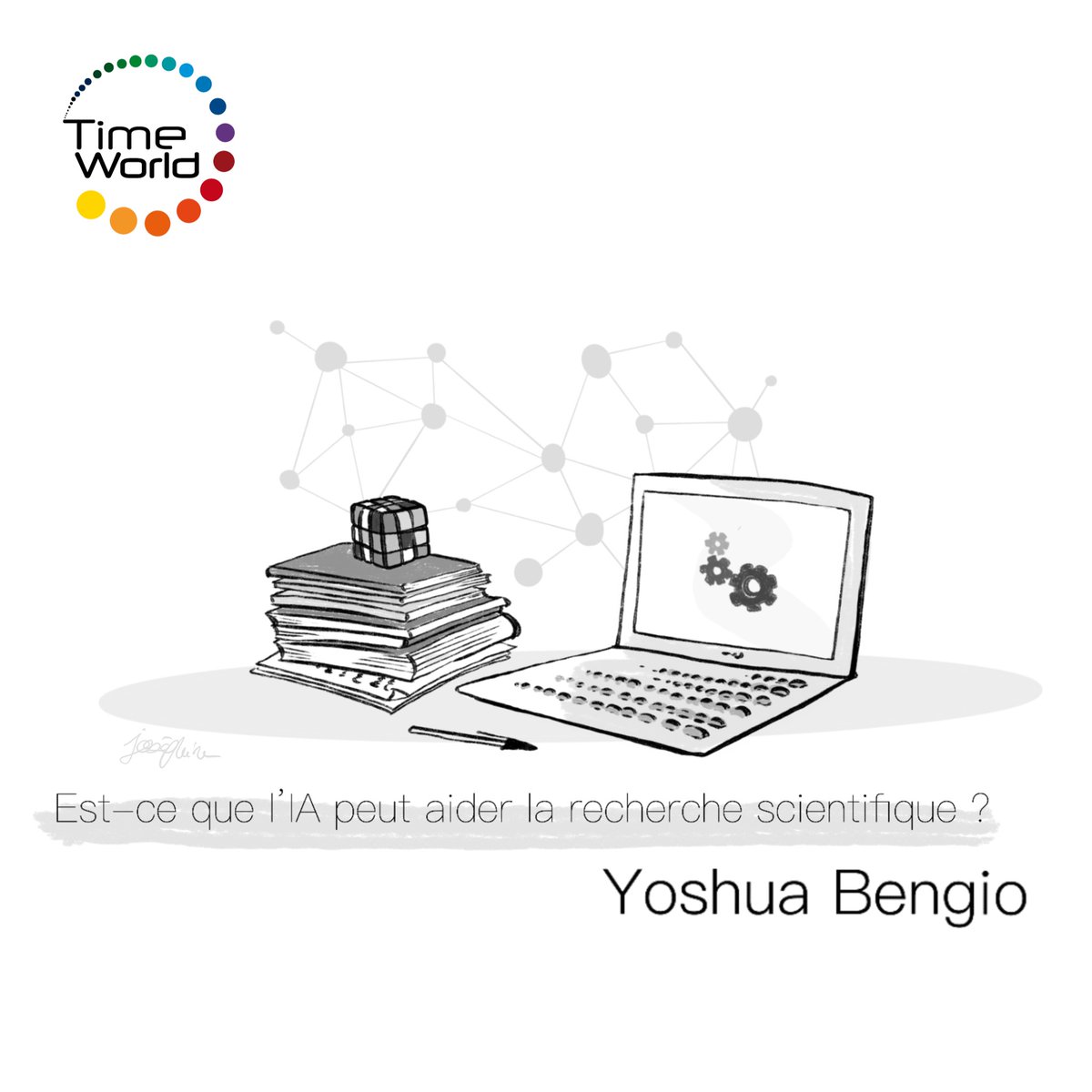 TimeWorldEvent's tweet photo. Yoshua Bengio en conférence d'ouverture #timeworldai
Croqué par Joséphine Jobard @Mila_Quebec https://t.co/ocmx3pyGaA
