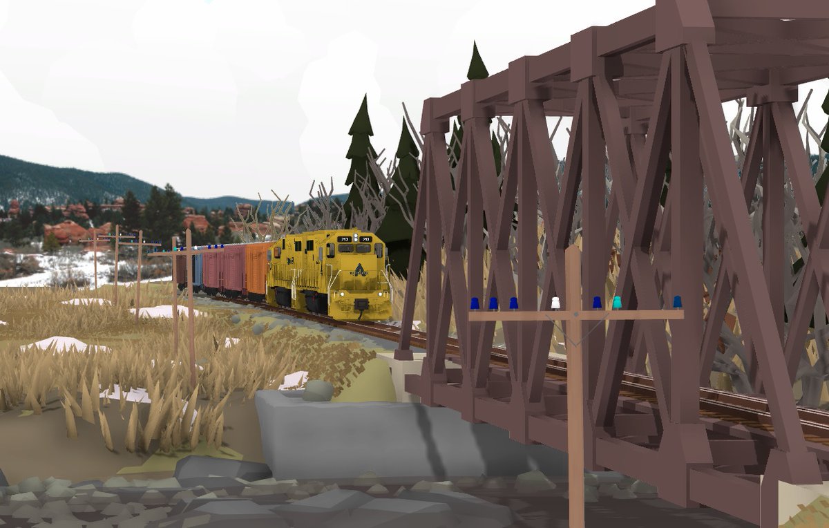 gaugepunk's tweet photo. Absolutely beautiful #RollingLine scene by Terrain meister! Excellent use of winter colors! #ModelTrains #trains #railways #trainSim https://t.co/RODQUlwBVl