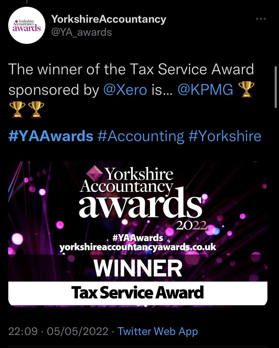 s_blacker's tweet photo. What a #team!!! Winning best tax team in the #YAAwards for the 3rd year running is a very proud moment! The region is blessed with a strong advisor community and it is that great competition which keeps us focused on our clients, sharp and #innovative https://t.co/8lYNvtkQRQ