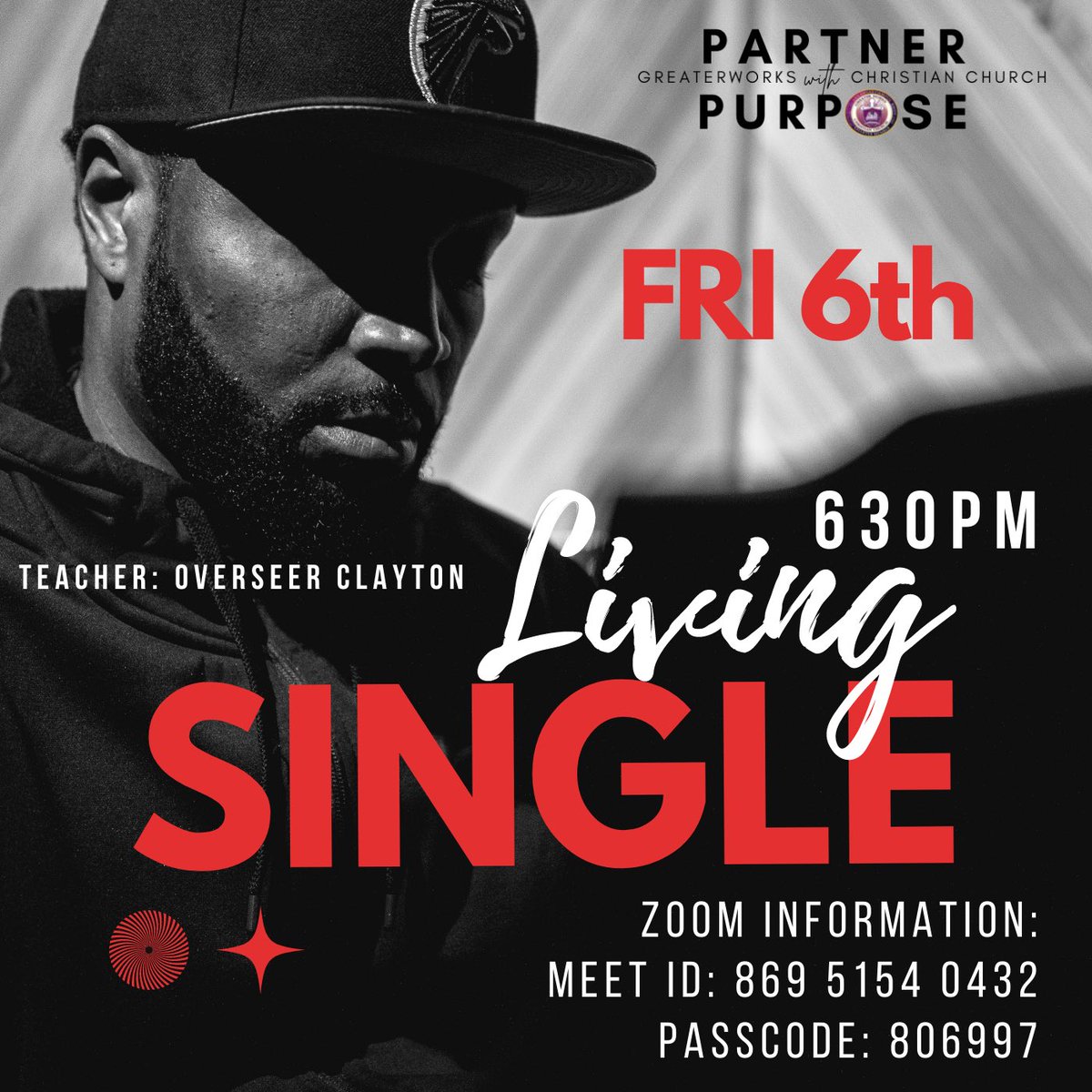 gworkschurch's tweet photo. Hey are you living single? Well join Pastor Mike on the Living Single Enrichment Session, Friday, May 6th at 6:30PM by Zoom. Check the flyer for the meeting details. We look to see all singles on the call.
#LivingSingle #SingleAndSaved #PartnerWithPurpose #GreaterWorks #GWCC https://t.co/GjNWCKoRsa