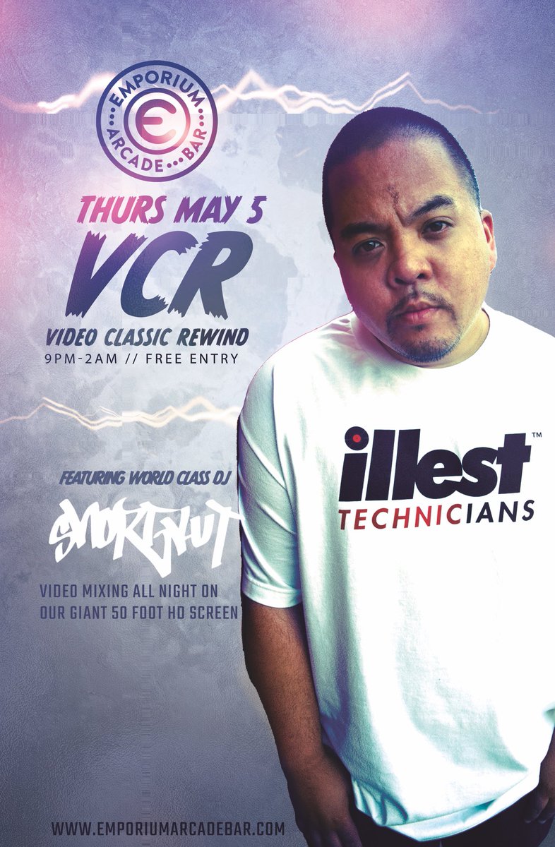 emporiumsfbay's tweet photo. Aww yeah! Get ready for VCR TONIGHT AT EMPORIUM with DJ @shortkut!! Come check out this super cool party featuring one of the dopest DJS of all time video mixing on our giant 50 Foot HD screen!
#sanfrancisco #sfbay
#sfnightlife #djs #hiphop #sffun https://t.co/lc7yudLGJW