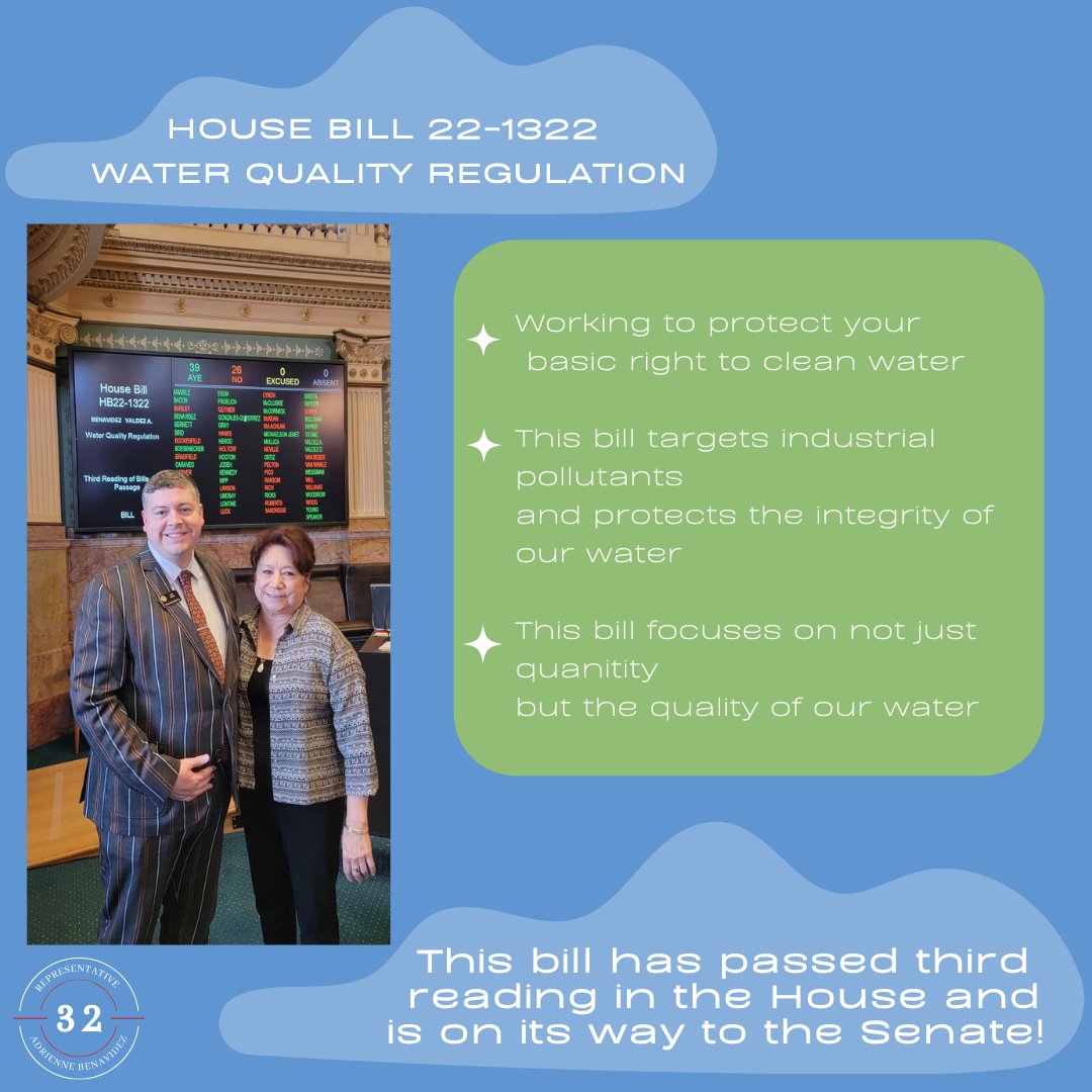 Very excited that House Bill 22-1322 has passed the third reading in the House and is on its way to the Senate!