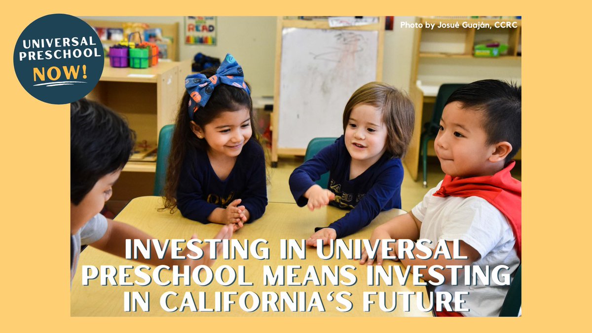 CARRNetwork's tweet photo. Funding for universal preschool must be included in the #cabudget. #UniversalNotUniform @CAgovernor https://t.co/pgorGeb0pq