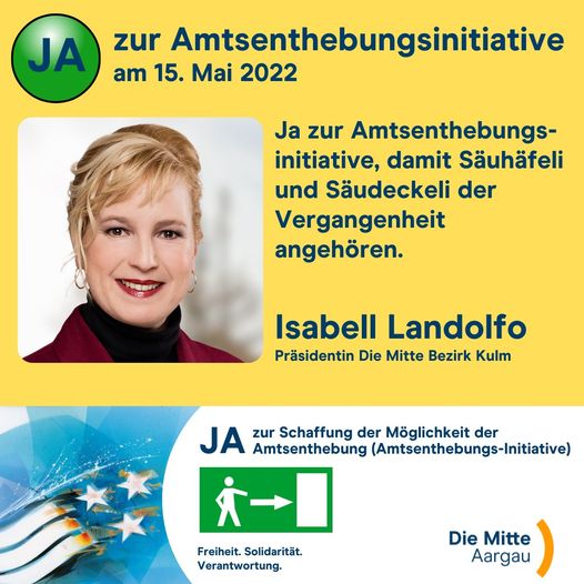 aargauer_bdp's tweet photo. Isabell Landolfo sagt Ja zur Amtsenthebungsinitiative. https://t.co/wzvcZJdf0e
