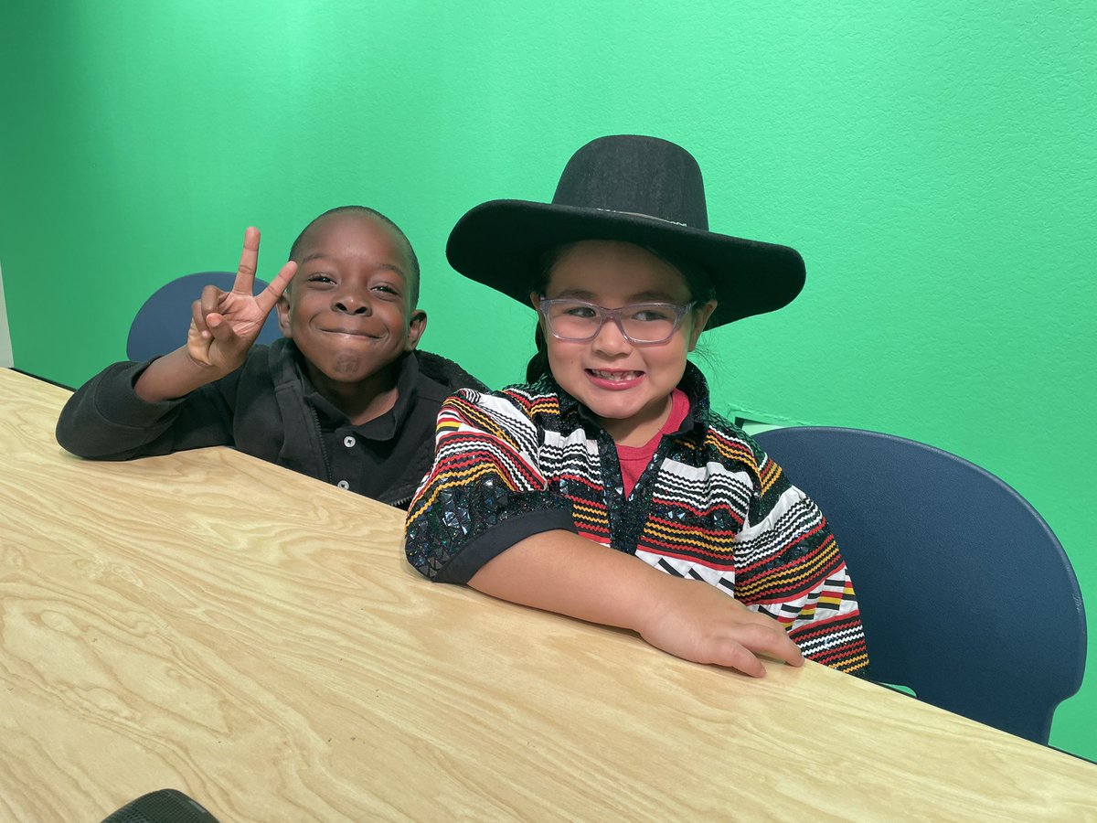 EPEBobcats's tweet photo. WEPE News Crew with our two kinder @EPEBobcats students!! Habit 8 Student Voice #LIM @collierschools https://t.co/bpZQPtfWeR