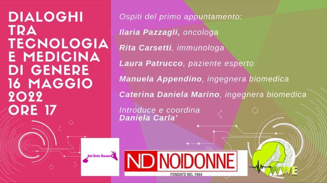 WeWomEngineers (@wewomengineers) on Twitter photo 🩸#Tecnologia e #medicina dialogano
Lunedì 16 maggio 2022 - h 17.00
Â
<a href="/noiretedonne/">Noi Rete Donne</a> e WeWomEngineers in collaborazione con <a href="/noidonnemag/">noidonne</a> organizzano il primo appuntamento dedicato ai dialoghi tra tecnologia di genere e medicina di #genere
<a href="/manuelaappendin/">Manuela Appendino</a> 🩸#Tecnologia e #medicina dialogano
Lunedì 16 maggio 2022 - h 17.00
Â
<a href="/noiretedonne/">Noi Rete Donne</a> e WeWomEngineers in collaborazione con <a href="/noidonnemag/">noidonne</a> organizzano il primo appuntamento dedicato ai dialoghi tra tecnologia di genere e medicina di #genere
<a href="/manuelaappendin/">Manuela Appendino</a>