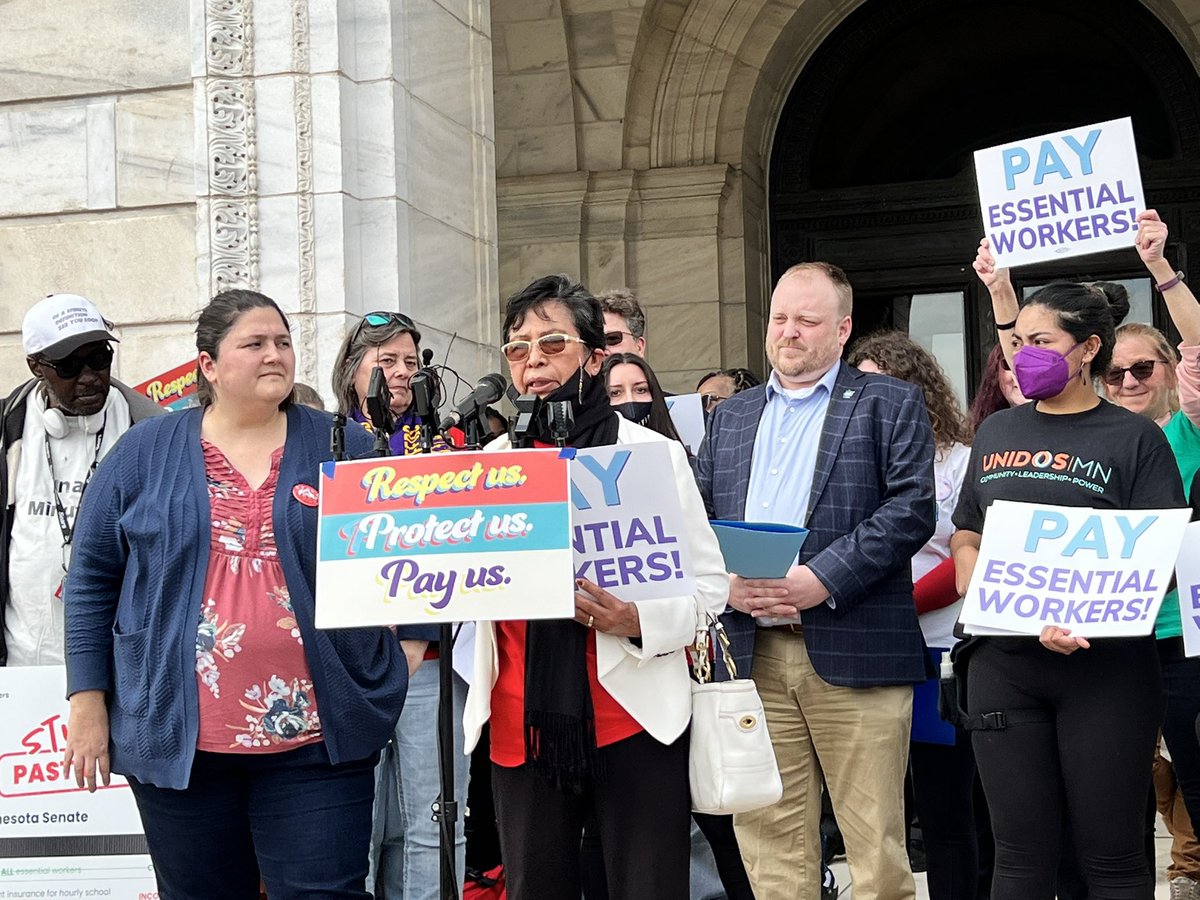 CTUL_TC's tweet photo. “We recognize the $750 #essentialpay but it’s not enough with the way the economy is right now. This is the beginning of the fight, and we will continue fighting for our rights because as workers we keep this country running!” Maria Vazquez, PCA and member of CTUL https://t.co/c92d4Vv0GW