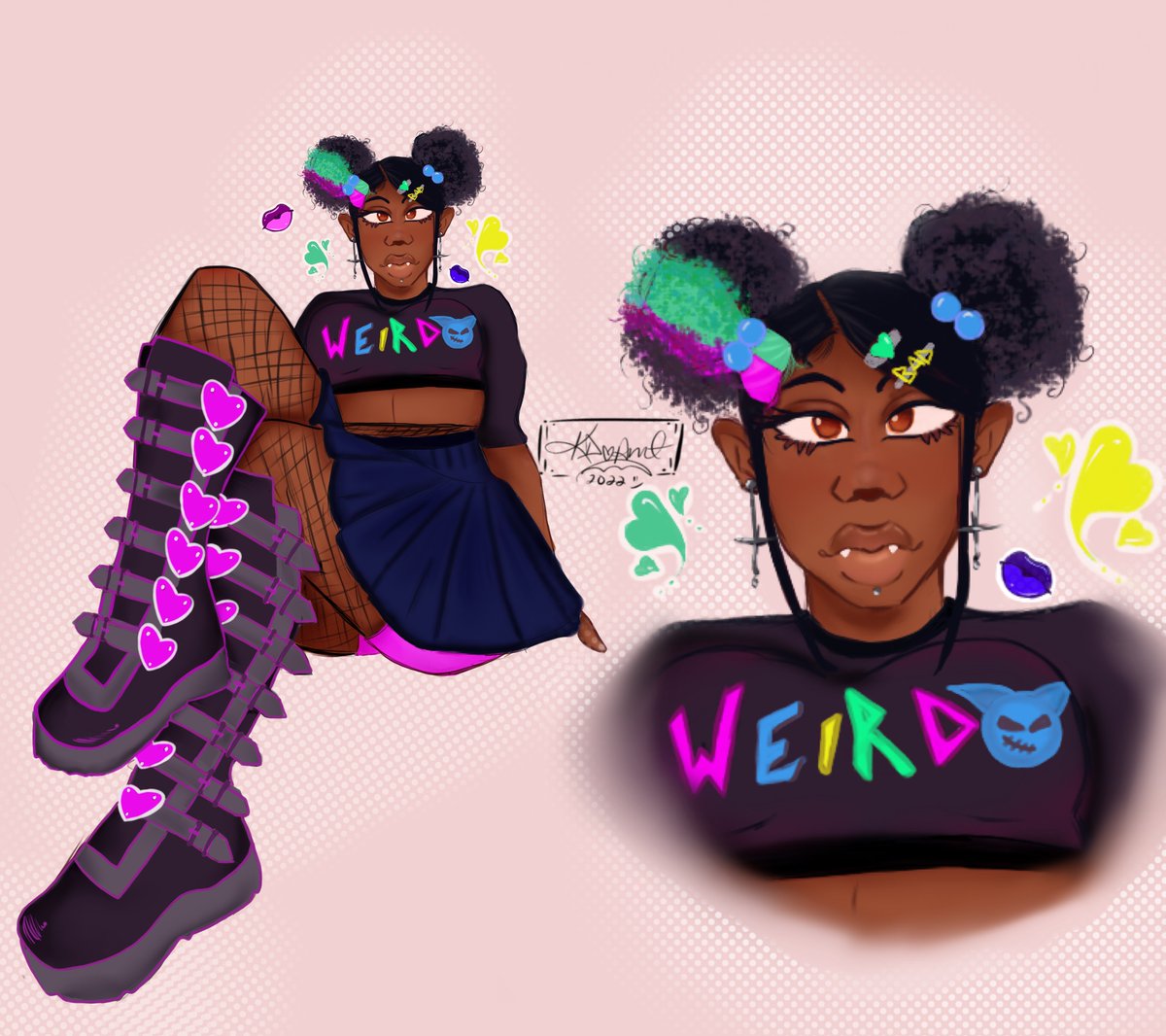 KittenDairy's tweet photo. Edgy and cute 
#art #blackart #emogirl https://t.co/twBHQYHZ0U