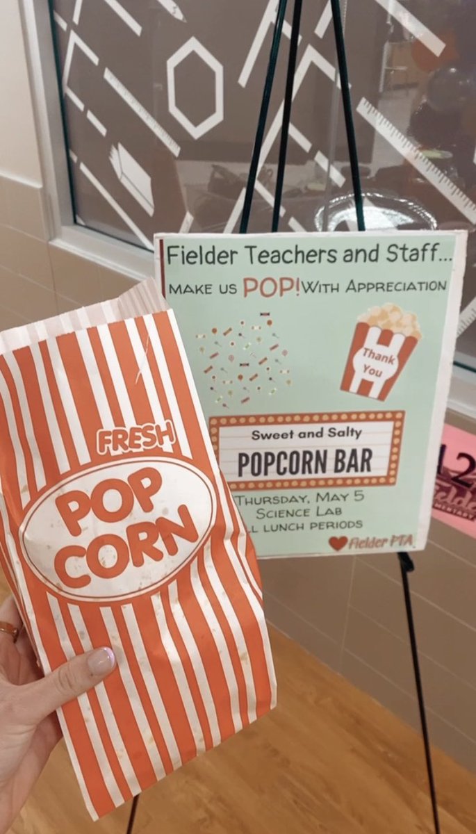 love a good popcorn bar!!! 🙌🏼🤩 thanks so much <a href="/FielderPta/">Fielder PTA</a> ❤️ #fielderpride #fielderpta