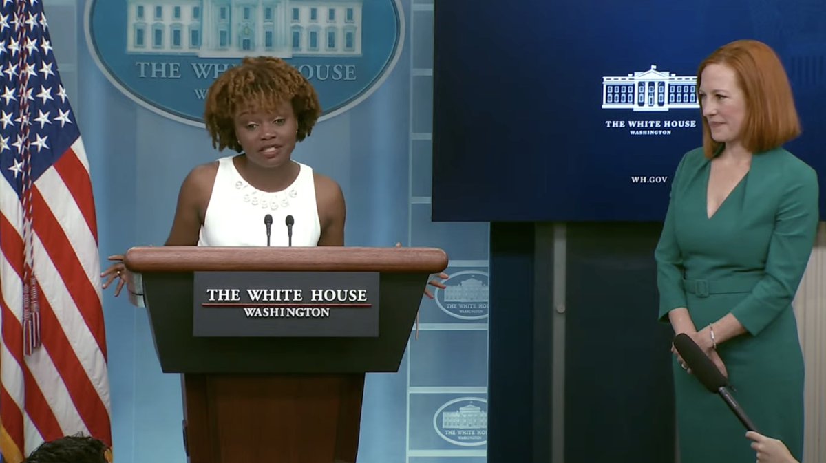 EugeneDaniels2's tweet photo. Karine Jean-Pierre on the historic nature of being the first Black person/LGBTQ+ Press Secretary: "It is a very emotional day." 

She tells young kids to "Follow your passion. It won't be easy all the time but the rewards are pretty amazing." https://t.co/16jrLsjURM