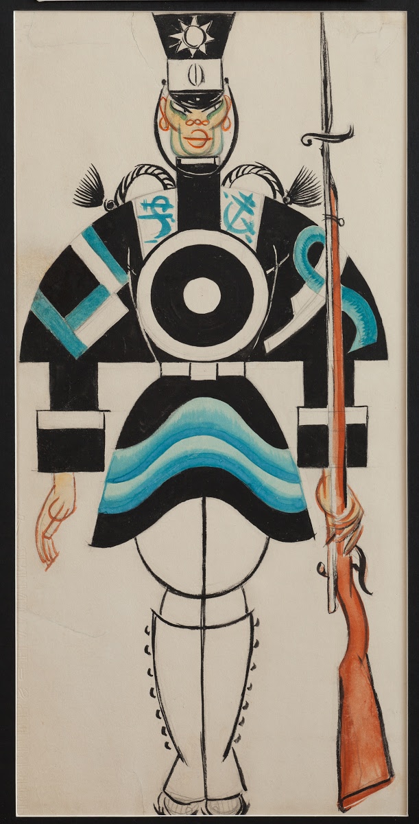 Op de eenenzeventigste dag van Poetins misdadige oorlog tegen de Oekraïense bevolking, is dit het Oekraïense kunstwerk van de dag: Dit kostuumontwerp van Vadym Meller voor Gilbert and Sullivan’s the Mikado in een productie voor de Kyiv opera van 1927.