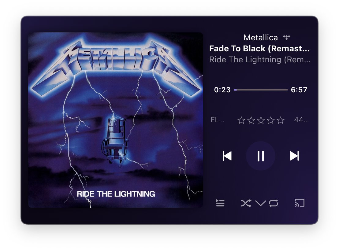 Rusty1281's tweet photo. What a song… gets me every time @Metallica, powered by @plexamp 

#PlexPass #plexpro #fadetoblack https://t.co/x9wnY7TBwP