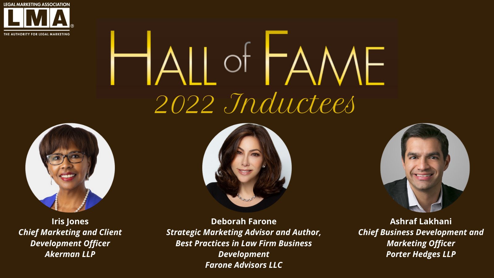 Hall of Fame  Legal Marketing Association (LMA)