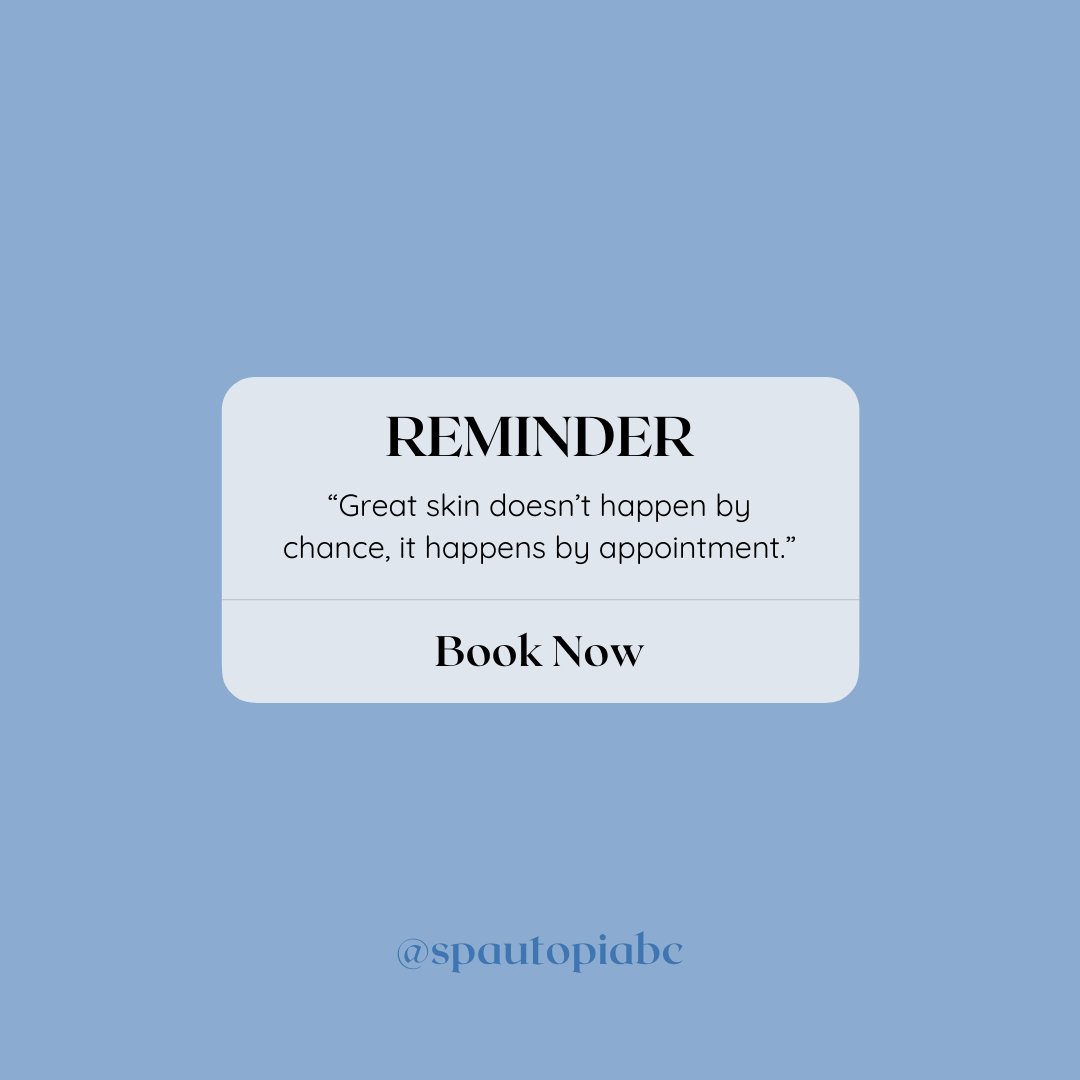 SpaUtopia's tweet photo. Your gentle reminder to pre-book your next spa appointment 💌

Click the link below to book:
https://t.co/jciphYBe3g 

#spautopia #spautopiabc #spaday #spaanniversary #vancouverbc #langleybc #vancouverviews https://t.co/CII1YBuolv