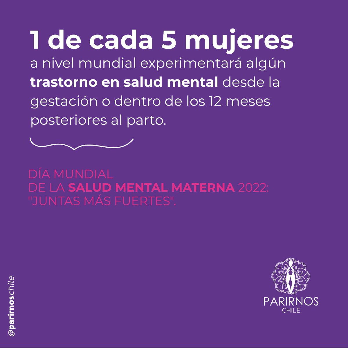 Día Mundial de la Salud Mental Materna 2022: "Juntas más fuertes".

#violenciaObstétrica 
#ViolenciaDeGenero 
#SaludMental
#Parto
#mujer