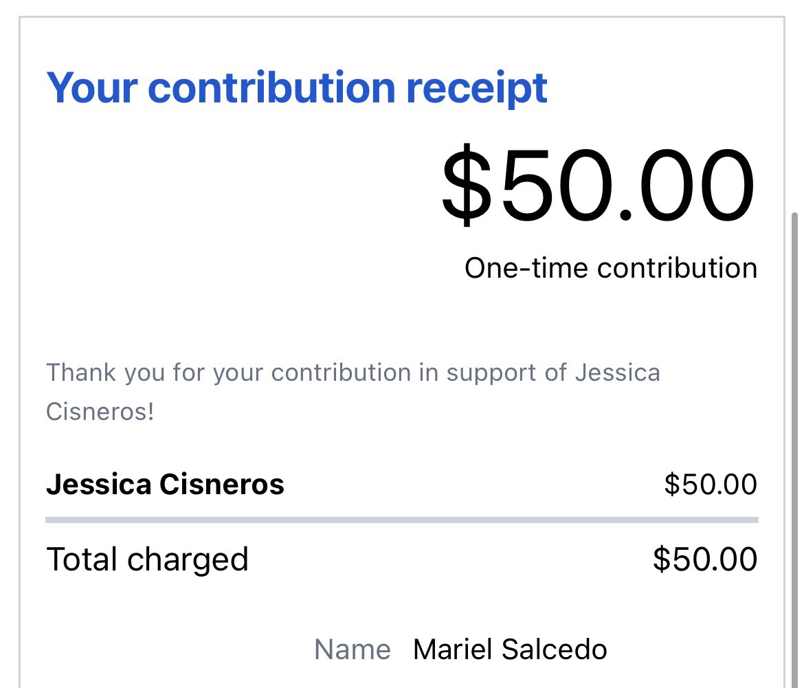 Hey Elon’s twitter, hope you’re doing well! We used to raise money together, and I’d love to give it another shot. I just donated to <a href="/JCisnerosTX/">Jessica Cisneros</a> in support of her upcoming runoff election. Would love if anyone could match me. Forever yours, Mariel ❤️