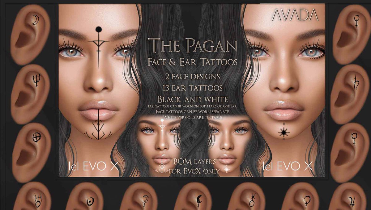 MediaSL1's tweet photo. Avada. The Pagan Tattoo – NEW
✔️ #SecondLife ✔️ #MediaSl ✔️ #SL
⭐ join https://t.co/AaO41oZ8bz Discord: https://t.co/S8R6esljwl
#Avadasl #bestsecondlife #NewSL #Secondlife #secondlifefashion #SL #slblogging
https://t.co/Q67nYIB1jJ https://t.co/ptzX6JTrPR