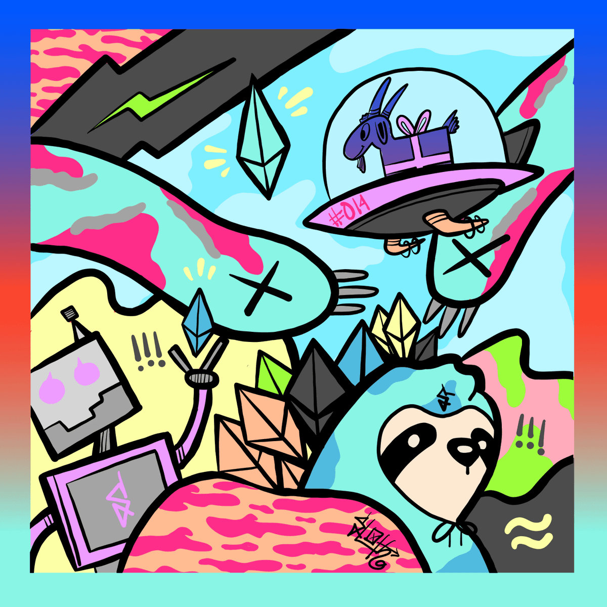 Gift_Goat's tweet photo. One hour from now on Twitter spaces, join the goats and the @veefriends community with special guest @Timmyham 

Goats meet SLOTH! https://t.co/jZY1aRsPOR