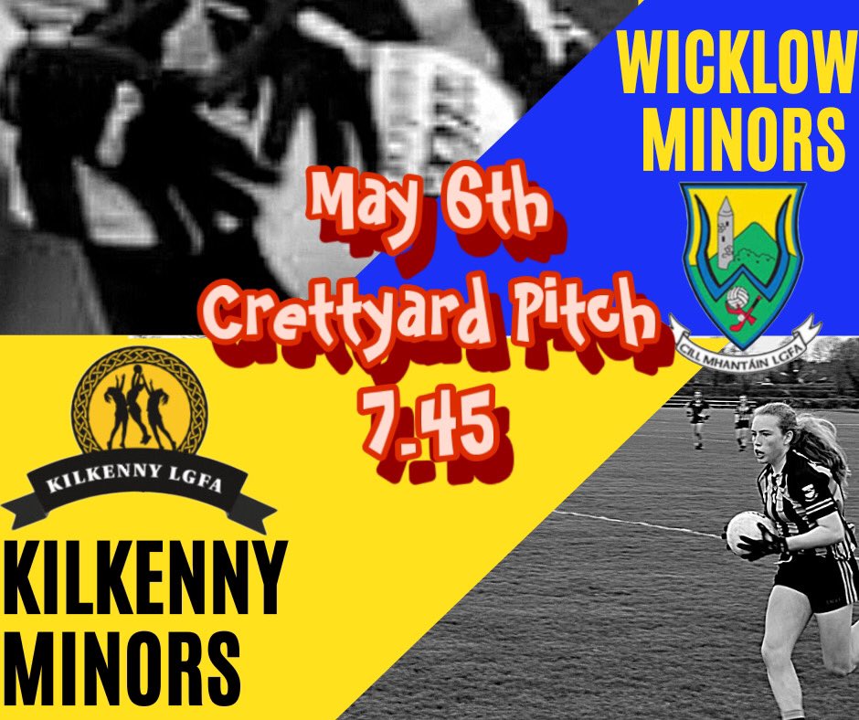 kilkennylgfa's tweet photo. Come support our MINOR SQUAD tomorrow #lgfa #kklgfa @dunnamagginlgf1 @GaelicPiltown @KKCityLGFC @ClaraGAA @MuckaleeL @TLgfa https://t.co/et4Kge1tqq