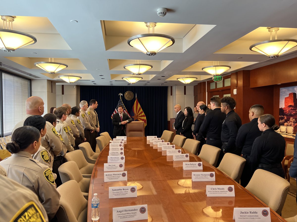 DougDucey's tweet photo. The job of a correctional officer is demanding and tough, and Arizona is grateful for their service, dedication and sacrifice. 2/2 https://t.co/4HPtBwAjvN