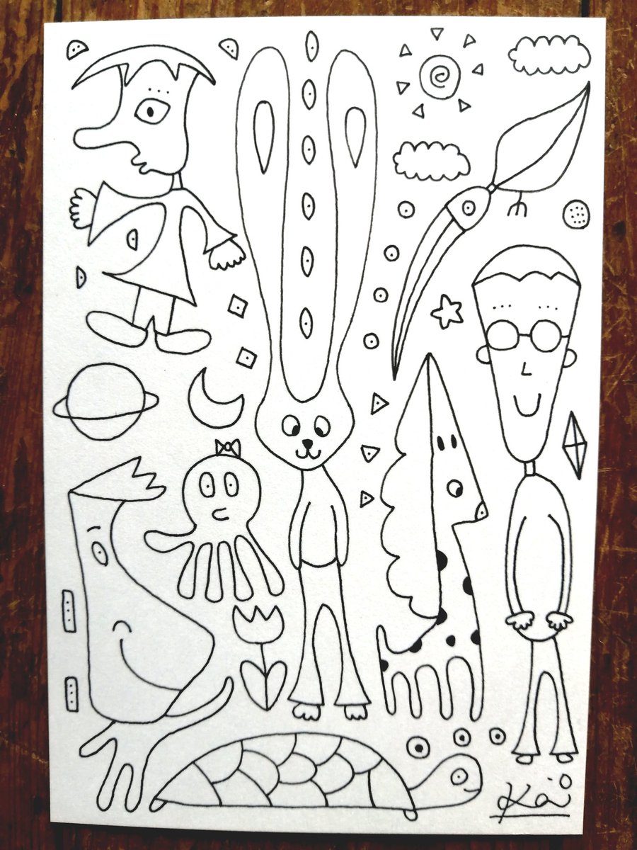おはようございます☀一発描き2枚描きました✨ 