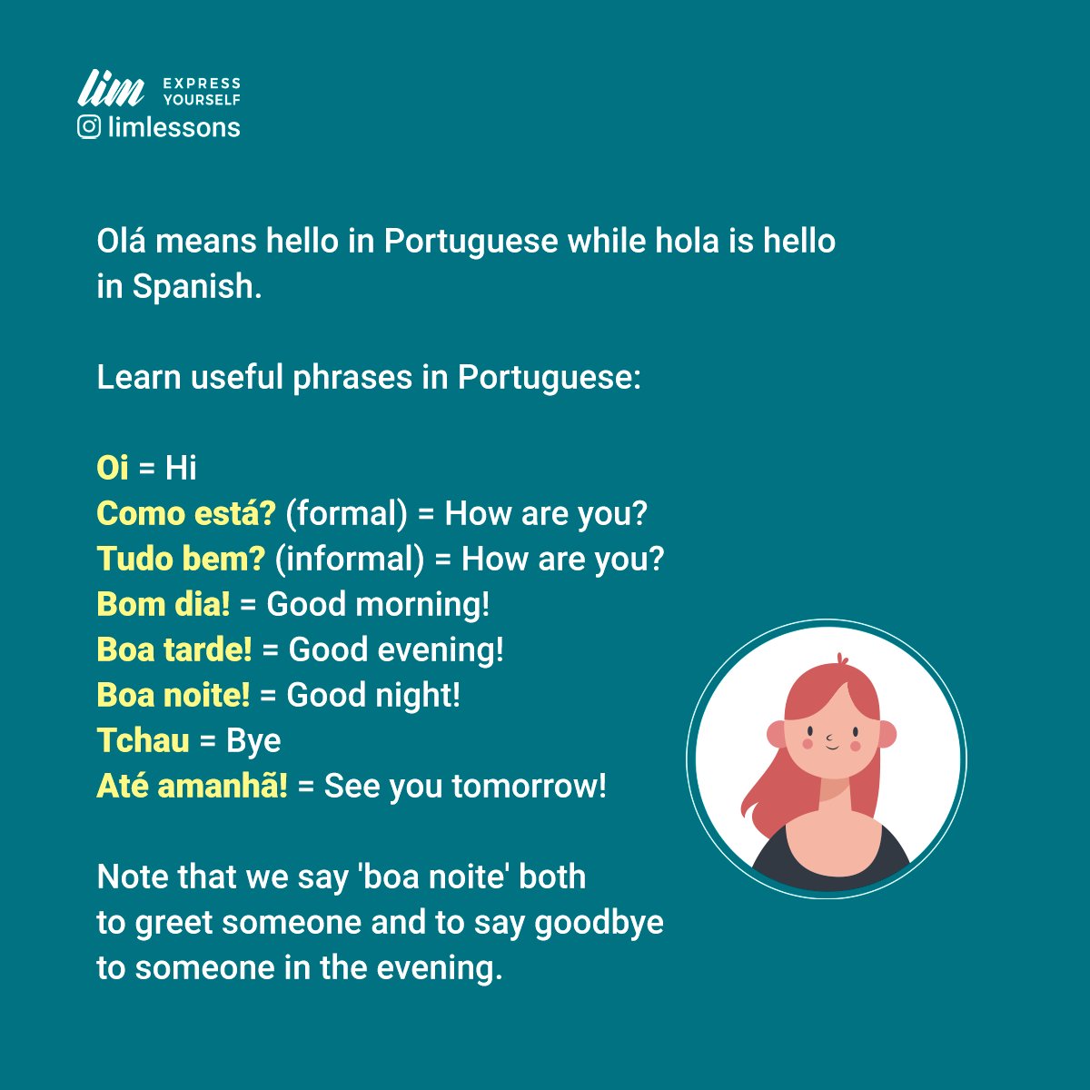 limlessons's tweet photo. #Learnportuguese 😃
#studyportuguese #speakportuguese https://t.co/YWxiMGFvZe