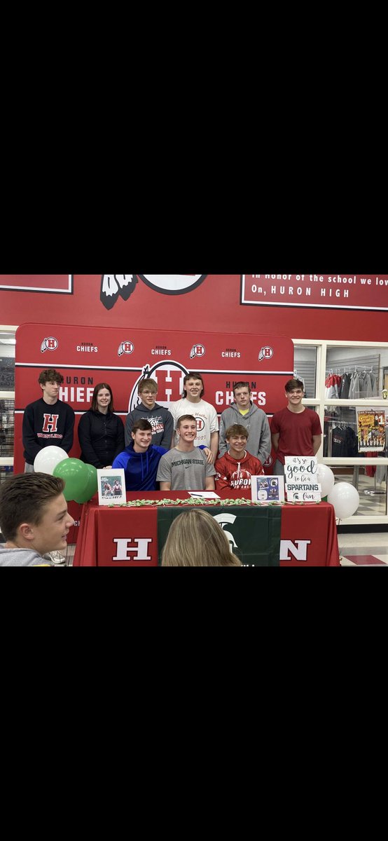 HuronWrestling's tweet photo. Big congrats to our man Kael Wisler on signing to wrestle in the Big Ten Conference at Michigan State University! We’re all so proud and can’t wait to see what you do! #gogreen https://t.co/N3U4148WOL