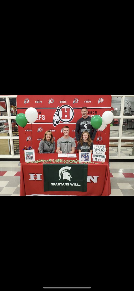 HuronWrestling's tweet photo. Big congrats to our man Kael Wisler on signing to wrestle in the Big Ten Conference at Michigan State University! We’re all so proud and can’t wait to see what you do! #gogreen https://t.co/N3U4148WOL