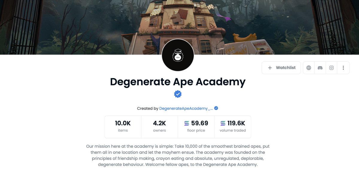 opensea's tweet photo. Lastly, don’t forget to check out Degenerate Ape Academy on OpenSea! 🦍
https://t.co/TaA3ItfIeN https://t.co/YJrNMzuW0z