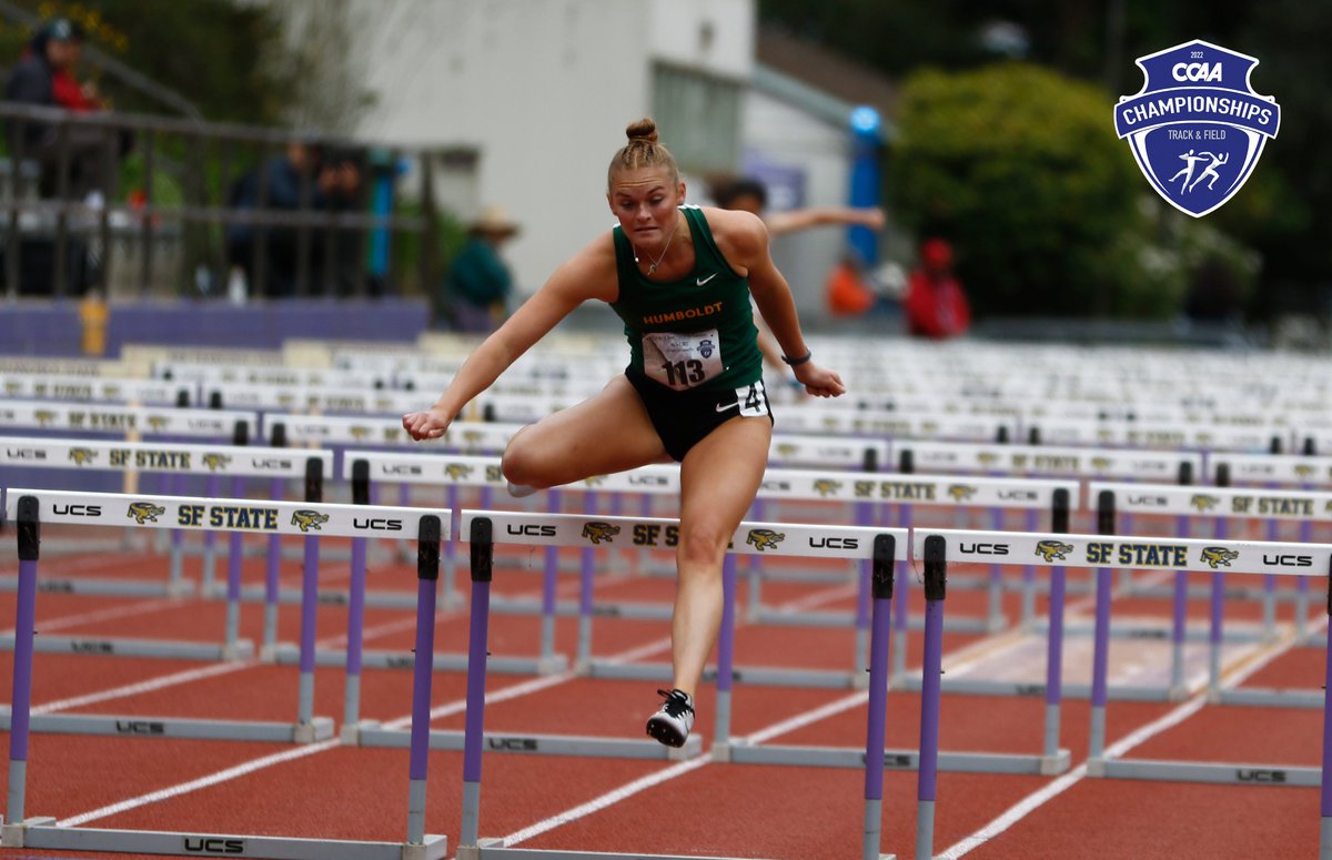 After one day of competition in the heptathlon at the CCAA Track &amp; Field Championships, <a href="/HumboldtJacks/">Cal Poly Humboldt Lumberjacks</a> Grace Kasberger leads with 2,580 points #CCAA_TF #CCAAChamp #GoCCAA