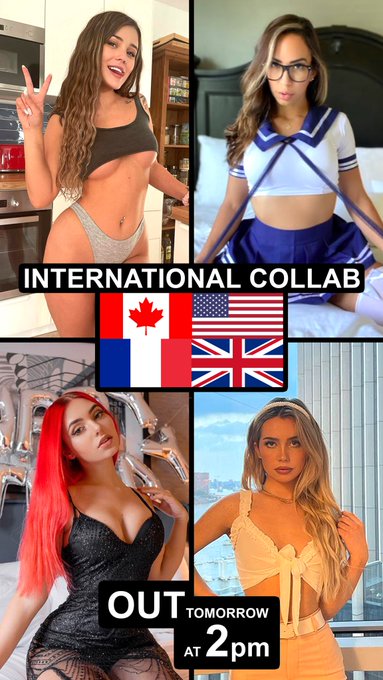 Collab with all my babes 🍑💦 Tomorrow 2pm ! Can't wait to show you💋  @AndreaBoldBody @nacrevictoire @orlamelissa_ On