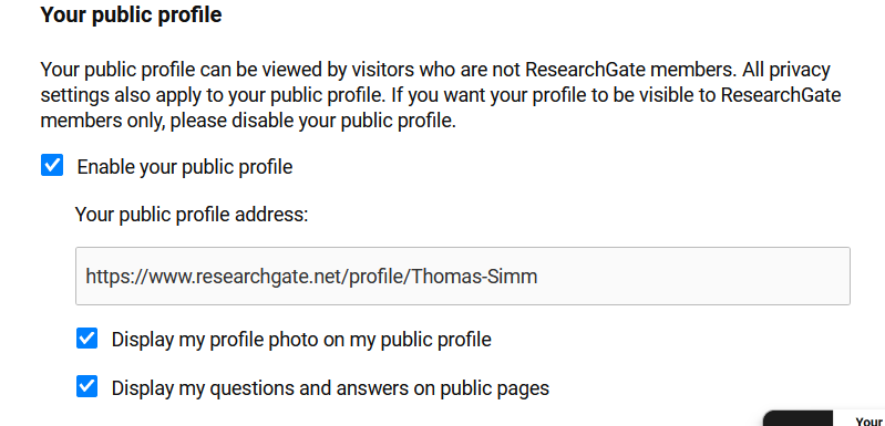 ThomasHSimm's tweet photo. @RGSupport @ResearchGate I pressed as being public too in settings https://t.co/ftsQ7baQd3
