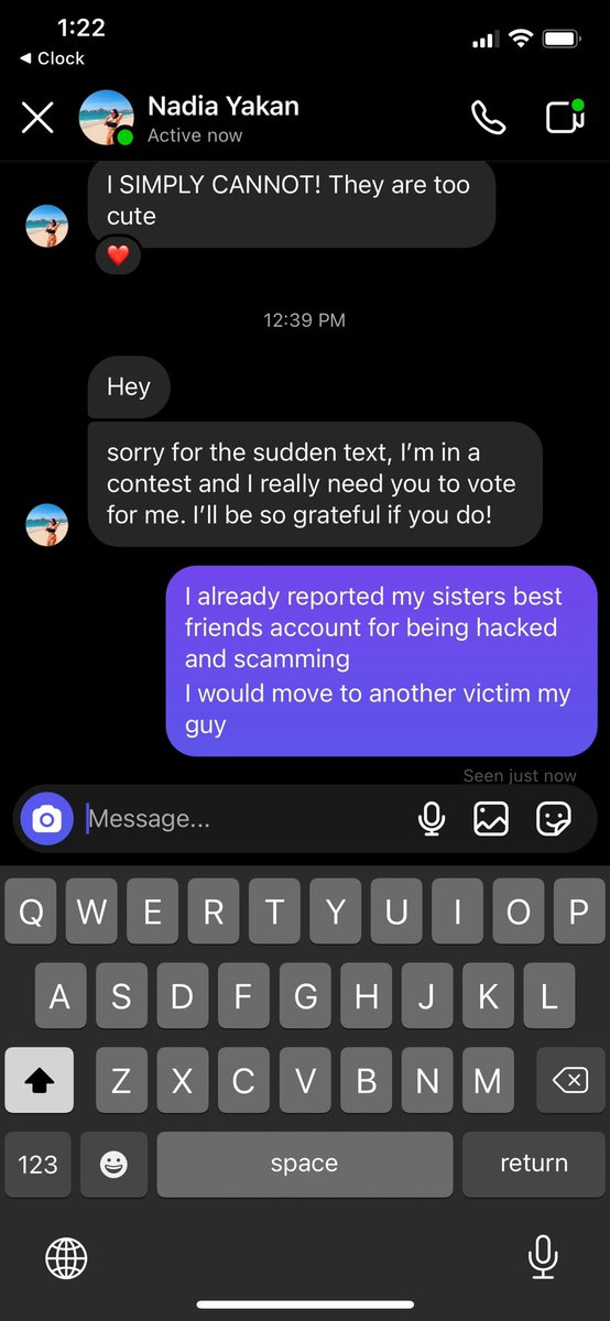NadiaYakan's tweet photo. Hacker has access to photos & is in violation of the Federal Computer Fraud & Abuse Act. Why are there no systems in place to support victims of this 21st century identity theft? Over 2 dozen reports & not one of them can be recorded due to hacking @instagram @Meta #savemyaccount https://t.co/jsuO0etCHJ