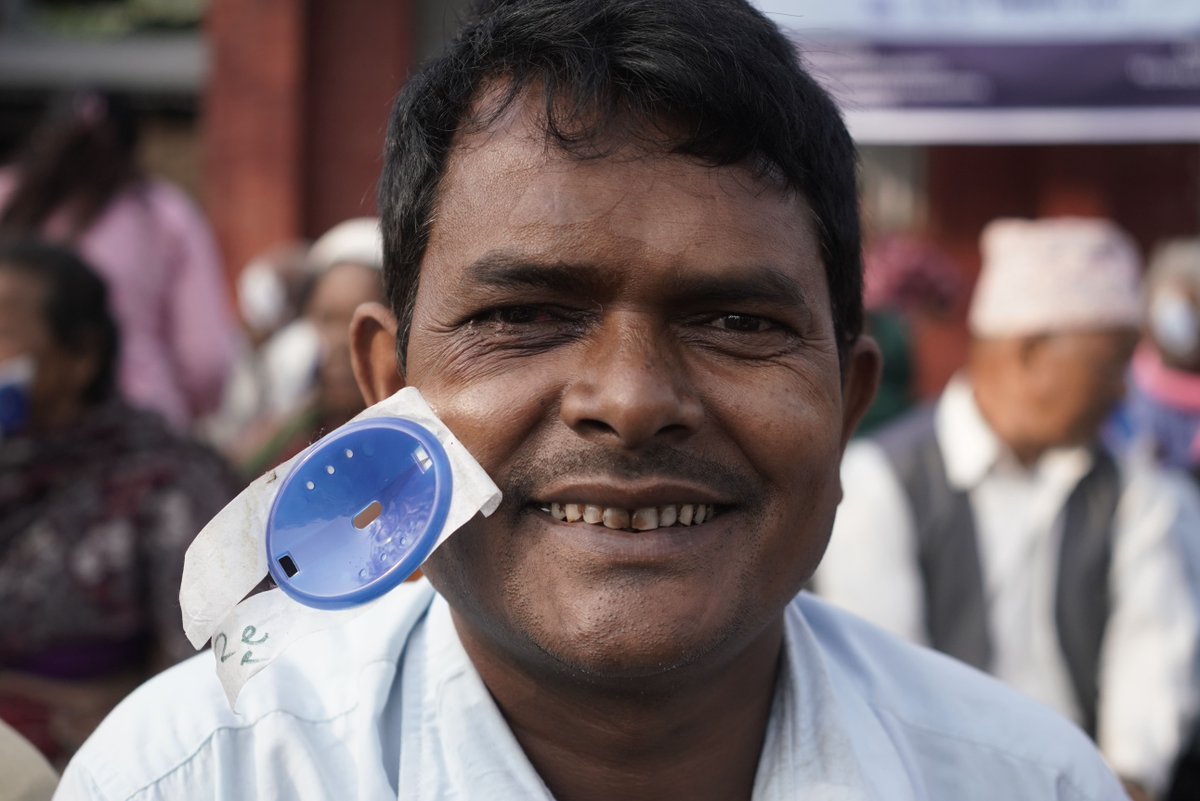 mrtejkohli's tweet photo. After Das’s patches were removed by Dr Govinda Poudyal, the skilful surgeon who had performed over 150 surgeries in a single day, Das is happy to be able to #seeagain. #PreventableBlindness #2030insight #TejKohliRuit #EyeCamp #NoPoverty #UNSDG1 #TejTalks https://t.co/79cGo02iN7