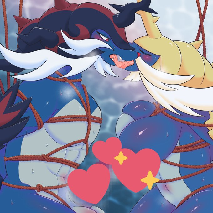 【箱リク】
緊縛されたダイケンキ♂♀のキス
を描かせていただきました!
個人的に好きなヒスイダイケンキ君初描き( *'艸`) 