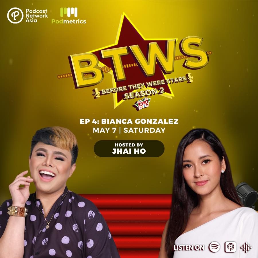 ABSCBNpr's tweet photo. Bago naging isa sa mga tinitingalang host ng bansa, paano nga ba muna nagsimula sa industriya ang nag-iisang Bianca Gonzalez? Alamin 'yan sa fresh new episode ng Before They Were Stars Season 2!

This Saturday (May 7) beginning 8am!
Available on Spotify and Apple Podcasts!

#BTWS https://t.co/PuhoI6YfnJ