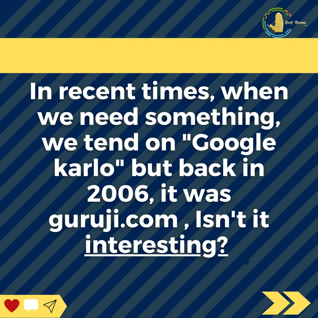 profseemagupta's tweet photo. Do you want to know how and why https://t.co/mnEGKItOYm failed? 

In recent times, when we need something, we tend on "google karlo" but back in 2006 , it was https://t.co/mnEGKItOYm, isn't it interesting? 

Swipe right 👉
To know more

Follow @profseemagupta 

#Guruji #Google https://t.co/4q3DTaVpuw