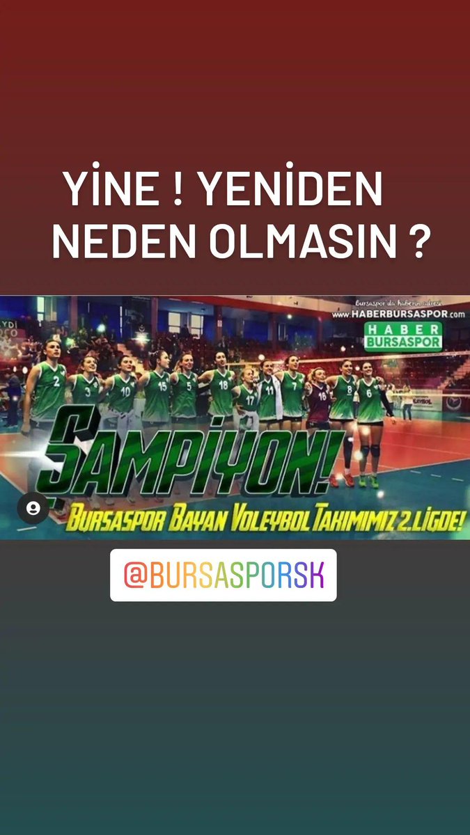 HaberrBursa's tweet photo. Neden Olmasın ? @BursasporSk https://t.co/OLAy64paW7