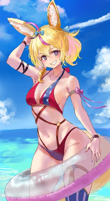 水着なポルカ🎪
#絵まる #ホロライブサマーに願いを 