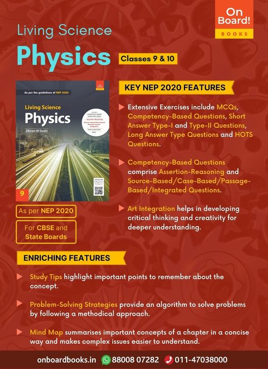 onboard_books's tweet photo. CBSE Living Science Physics Classes 9-10 #NEP2020 #CBQs #Science #Physics #onboardbooks https://t.co/d6Sy4Lxc5b