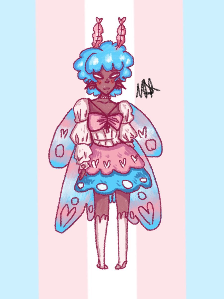 deenosaurz's tweet photo. Here we have Candy (Who's mtf), and Sadie, who was named by my teacher (she uses she/her) (explained in order btw) #mothocs #prideflags #prideocs #prideart #ocart #moths https://t.co/LbgIwZ6vKJ