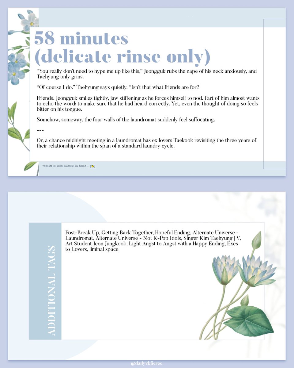 vkookrec's tweet photo. ⋆ ࣪ . 58 minutes (delicate rinse only) .‹ 
                       by @glosskore
                             
— ✰ : general audiences, 8287 words, completed
— ꗃ  : https://t.co/qYZDLTDaPc 
— ❅  : submitted by angel ♡ https://t.co/OseST2qV8S