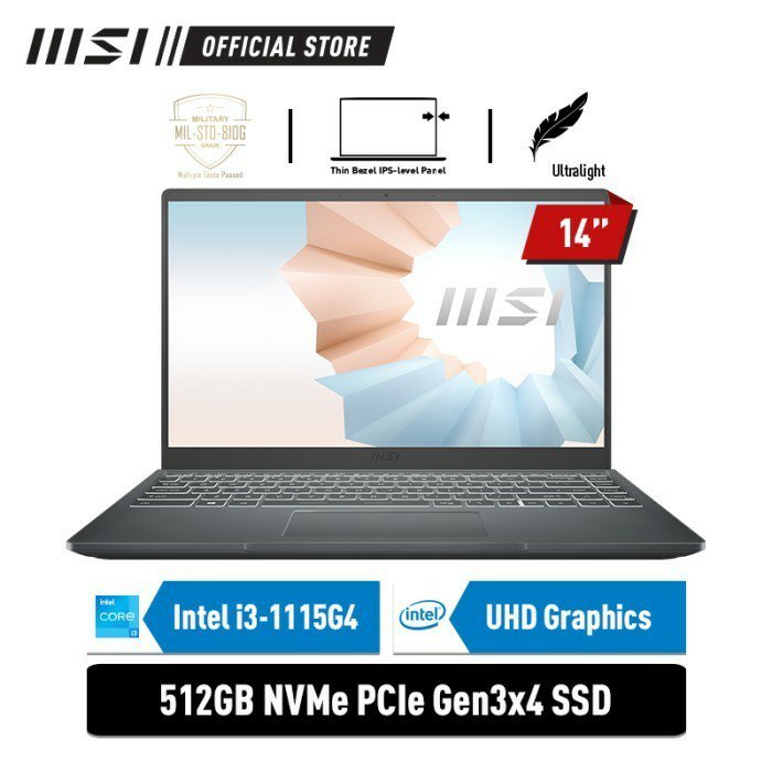 iryansyah412's tweet photo. Coba cek ini, deh: "MSI MODERN 14 B11MOU [9S7-14D334-1037] i3-1115G4 4GB 512GB 14" W11" Rp7.899.000 di toko MSI Official Store Tokopedia. Bisa bebas ongkir, lho.
https://t.co/bA2czwZ9lP https://t.co/JaJO7PGvCk