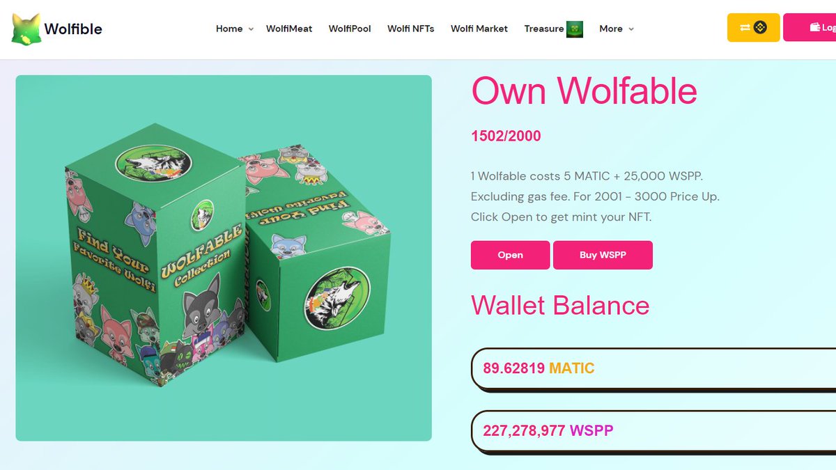 iran_war1's tweet photo. 1502 / 2000 #NFT #Wolfable Sold ! 
#Polygon  #PolygonNFT 
Mint now : 
https://t.co/c5mnGO4Q2M

Grand Prize total $25.000 
Check @opensea Wolfable Collection #uturn  https://t.co/luAVQLXU0C
