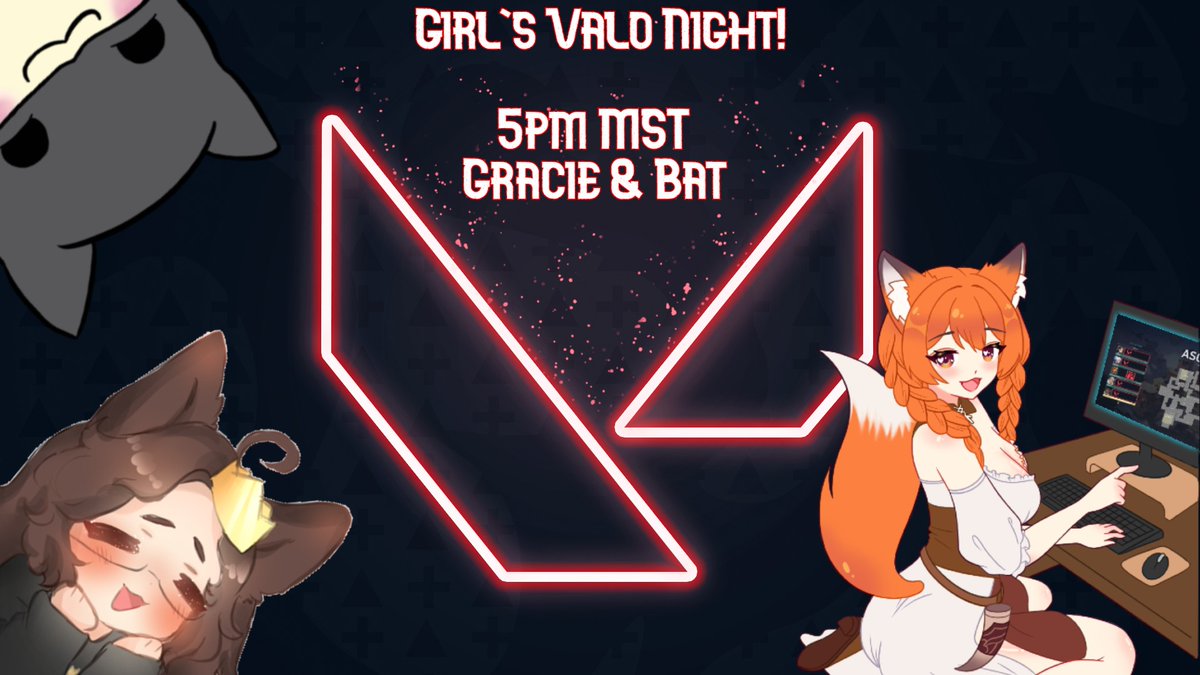 LilRedFoxxi's tweet photo. Tomorrow Evening Valo Stream! 5PM MST!
W/ @thegothkitten &amp; @MsBatWayne https://t.co/kqV1WJMf5e