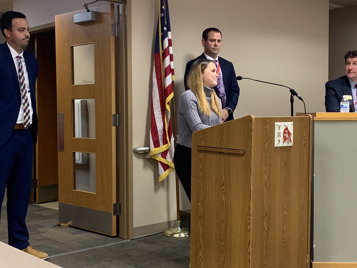 FCSDNews's tweet photo. @fcsdhighschool @fcsdathletics Rachel Elizondo did a great job sharing her experience as a female wrestler at tonight’s School Board meeting. Rachel’s dedication to the sport led to the start of a girls wrestling program at FHS! Board members call her a trailblazer &amp; pioneer! https://t.co/sz1uvZuYdb