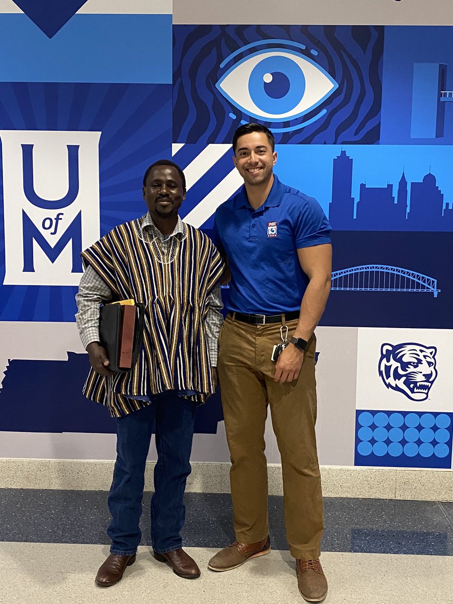 jparastv's tweet photo. This is Emmanuel. A native from Ghana. He asked me if I could help him w/ directions on the University of Memphis to see King Osei Tutu II. His majesty was in the city and had a hard time finding where the event was. He asked to take a photo and it was a pleasure helping him. https://t.co/rUBV5tecty