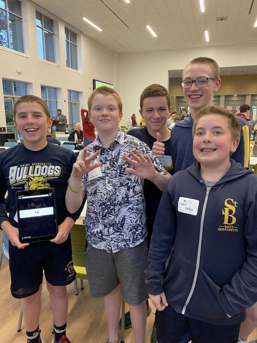 stbernschool's tweet photo. Last night was the final Classroom of Champions competition at St. Edward. Thanks to all 7th/8th graders who practiced and participated over the 2021-2022 school year! Mrs. Beirne and Mrs. Clapsaddle had a fun leading this group and we thank them for their dedication. #stbgrows https://t.co/f8iylU90RQ